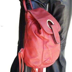 Aidrani Red Leather Back pack Bag